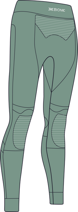Pantaloni termoactivi X-Bionic Energizer 4.0 Pants WMN Sage Green/Optical White - 2024/25