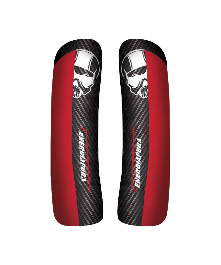 Apărători de tibie Energiapura Carbon Racing CDM Black/White Skull/Red - 2024/25