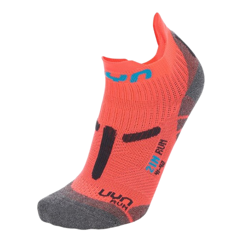 Șosete de exterior UYN Woman Run 2in Socks Coral Fluo/Anthracite