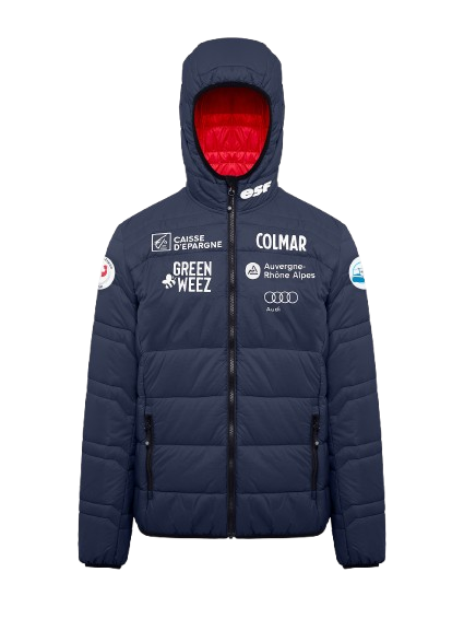 Geacă de puf pentru bărbați Colmar Replica Quilted Hoodie Jacket Navy/Rosso - 2025/26