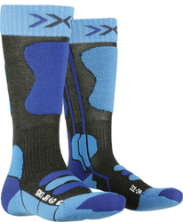 Șosete de schi X-Socks Ski Junior 4.0 Anthracite Melange/Electric Blue - 2023/24