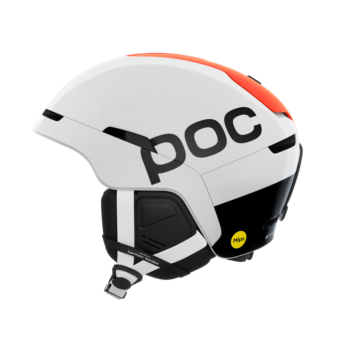 Cască POC Obex Connect Hydrogen White/Fluorescent Orange AVIP - 2025/26