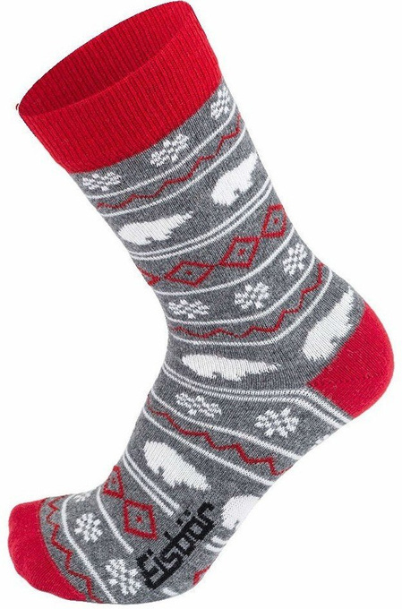 Șosete EISBAR Easylife Jacquard Grey Mel/Red