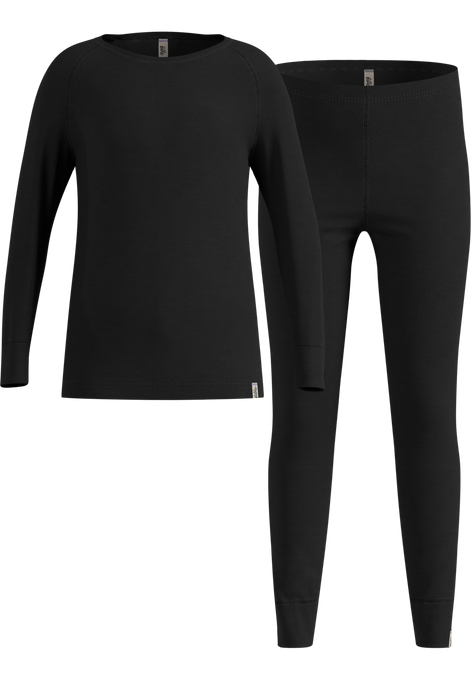 Lenjerie de corp termică Odlo Merino 200 Set long Junior Black - 2025/26