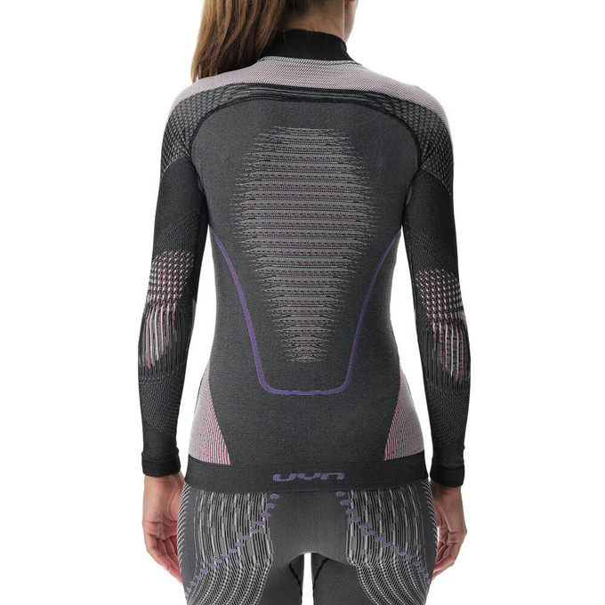 Cămașă termică UYN Woman Evolutyon UW Shirt LG_SL Turtle Neck Melange Anthracite Melange/Raspberry/Purple - 2023/24