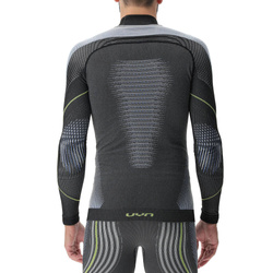 UYN Man Evolutyon UW Shirt LG_SL Melange Anthracite Melange/Blue/Yellow Cămașă termică lucioasă - 2023/24șă termică lucioasă - 2023/24