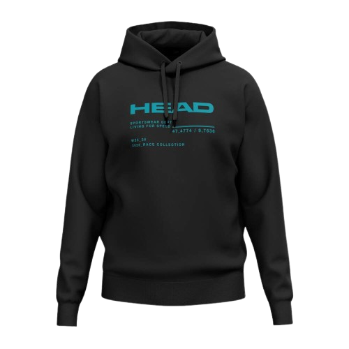 Tricoul cu glugă HEAD Race Hoodie Unisex Black - 2025/26