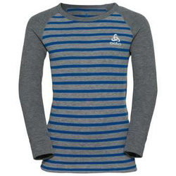 ODLO Active Active Warm Eco Kids Stripes BL Top Crew Neck LS Blue Wing Teal/Reef Waters tricou - 2022/23