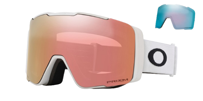 Ochelari de schi Oakley Line Miner Pro M Matte White Prizm Rose Gold + lentile suplimentare Prizm Sapphi - 2024/25