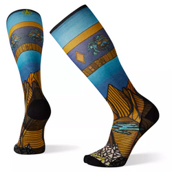 SMARTWOOL Ski Zero Cushion Mountain Escape Print Peste șosete de vițel