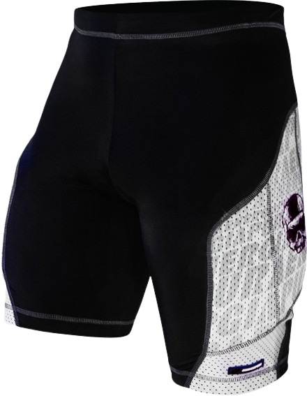 Pantaloni scurți cu protecții ENERGIAPURA Panta Racing alb/negru