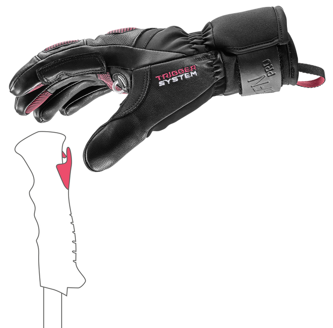 Mănuși LEKI Griffin Pro 3D Woman Black/Rose- 2024/25