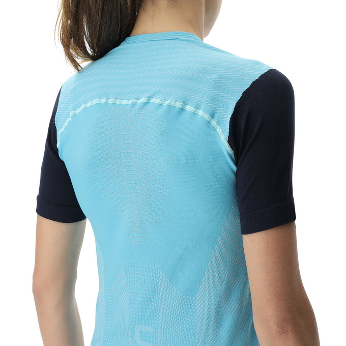 Tricou de alergare UYN Woman Running PB42 OW Shirt SH_SL Blue Radiance/Peacot