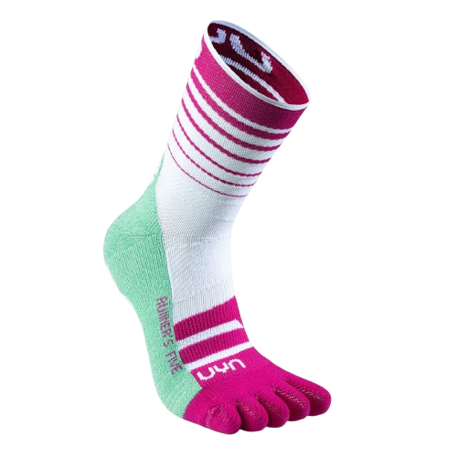 Șosete de exterior UYN Woman Runner's Five Socks White/Fuchsia/Green