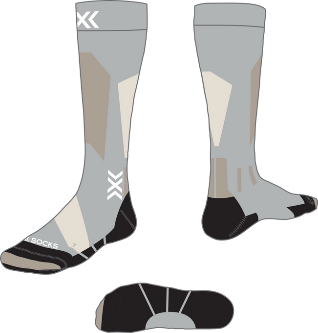 Șosete X-socks Ski Discover Merino OTC Seal Grey/Light Sand - 2024/25
