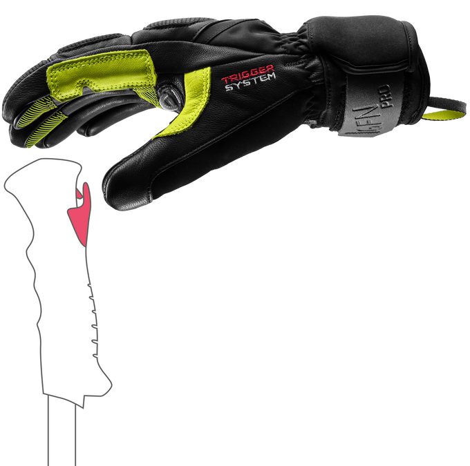 Mănuși LEKI Griffin Pro 3D Black/Neon - 2025/26