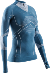 Cămașă termică X-bionic Energy Accumulator Light Shirt LS 1/2 Zip WMN Mineral Blue/Arctic White - 2024/25