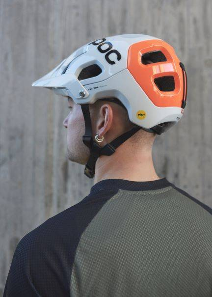 Cască de bicicletă POC Tectal Race MIPS NFC Hydrogen White/Fluorescent Orange AVIP