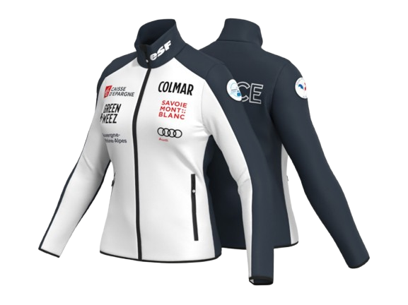 Polar pentru femei Colmar Full Zip Stretch Fleece White/Black - 2024/25