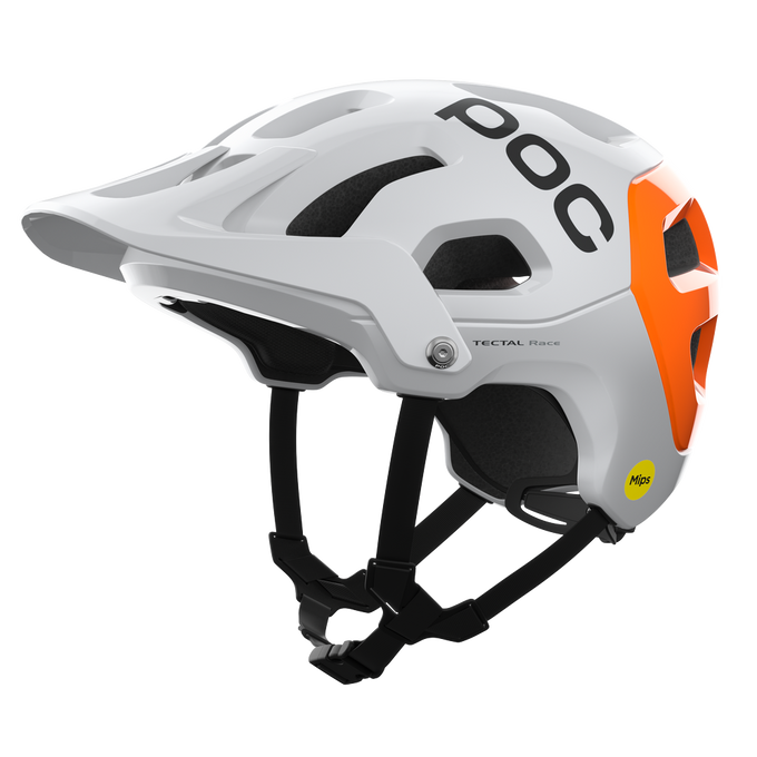 Cască de bicicletă POC Tectal Race MIPS NFC Hydrogen White/Fluorescent Orange AVIP