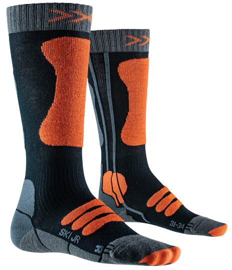 Șosete X-Socks Ski Junior 4.0 Anthracite Melnage/X-Orange - 2023/24
