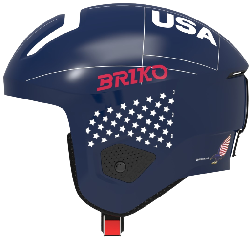 Cască Briko Vulcano 2.0 USA Shiny/Blue White - 2024/25