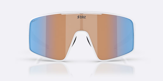 Ochelari de vedere BLIZ P001 Frame Matte White with N_O_N Coral/Orange Mirror Blue Lenses