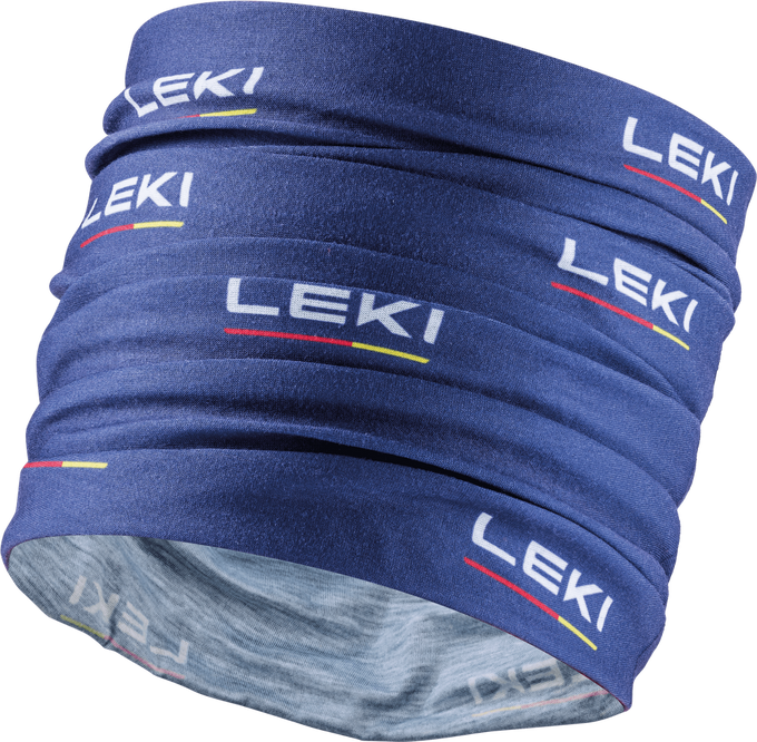 LEKI Multiscarf Șemineu albastru/alb 