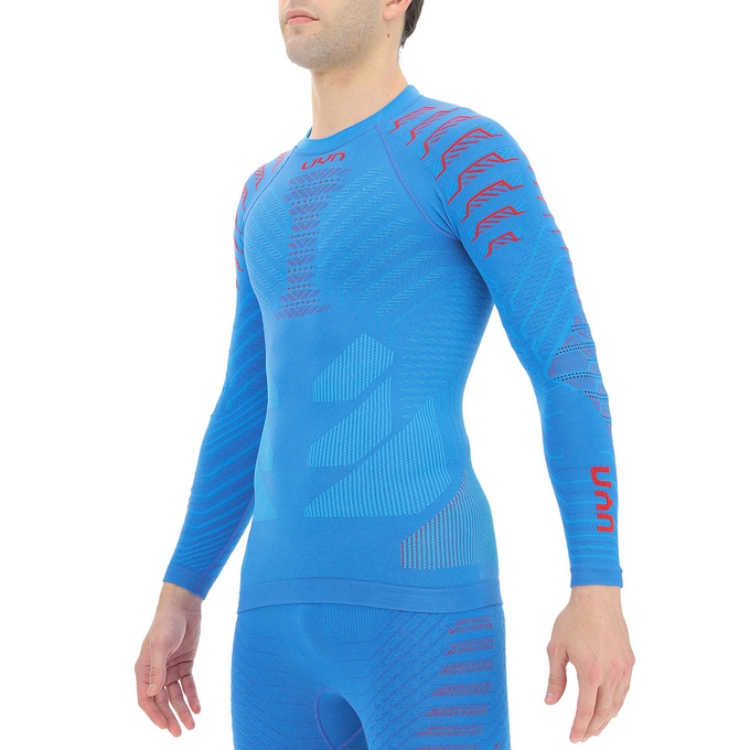 UYN Man Resilyon UYN Man Resilyon UW Shirt LG SL Round Neck Blue/Red - 2024/25
