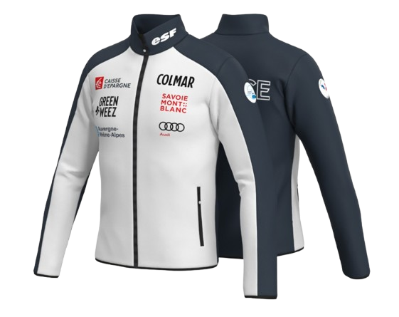 Polar pentru bărbați Colmar Full Zip Stretch Fleece White/Black - 2024/25
