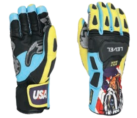 Mănuși de schi Level SQ CF US Ski Team By Lauren Macuga Black/Yellow - 2025/26