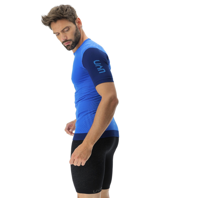 Tricou de alergare UYN Man Running PB42 OW Shirt SH_SL Strong Blue/Peacot