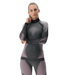 Cămașă termică UYN Woman Evolutyon UW Shirt LG_SL Turtle Neck Melange Anthracite Melange/Raspberry/Purple - 2023/24
