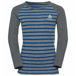 ODLO Active Active Warm Eco Kids Stripes BL Top Crew Neck LS Blue Wing Teal/Reef Waters tricou - 2022/23