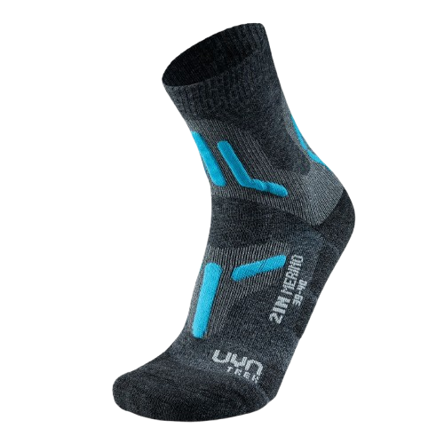Șosete de exterior UYN Lady Trekking 2in Merino Socks Mid Grey/Turquise