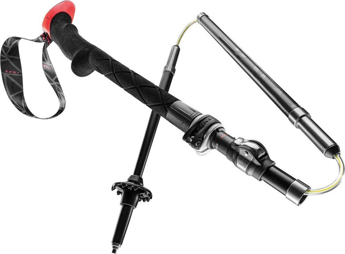 LEKI Micro Vario Carbon Red Red Black bețe de trekking - 2021