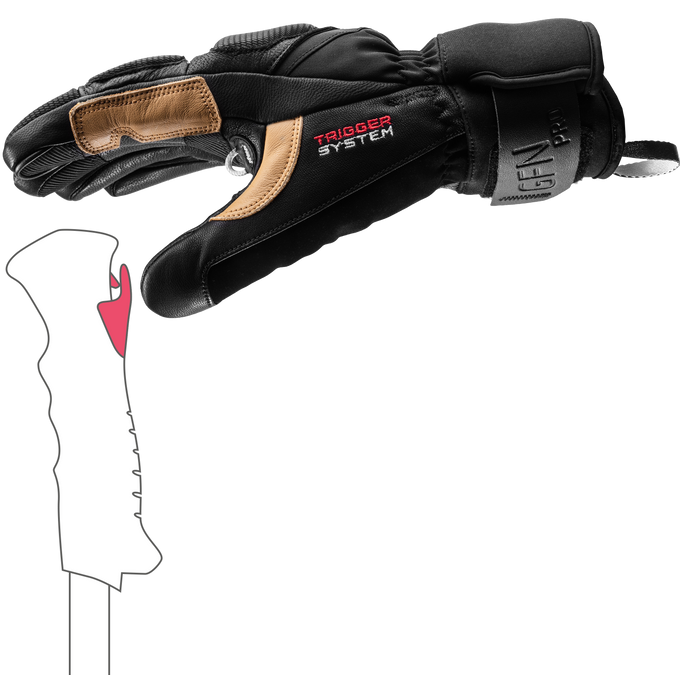 Mănuși LEKI Griffin Pro 3D Black/Tan - 2025/26