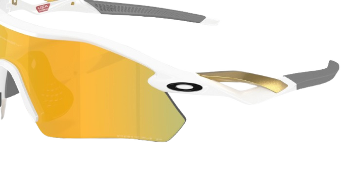 Ochelari Oakley Radar Plate Polished White/Gold Frame/Prizm 24K Polarized Lenses