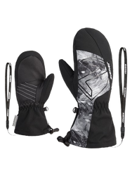 Mănuși Ziener Lavalino-z As® Aw Mitten Glove Junior Unisex Black Grey Mountain Print - 2025/26