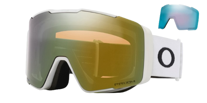 Ochelari de schi Oakley Line Miner Pro L Matte White Prizm Sage Gold + lentile suplimentare Prizm Sapphi - 2024/25