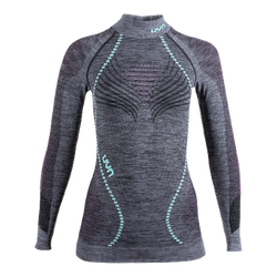 Lenjerie de corp termică UYN Woman Ambityon UW Shirt LG SL Melange Turtle Neck Black Pink/Aqua - 2024/25