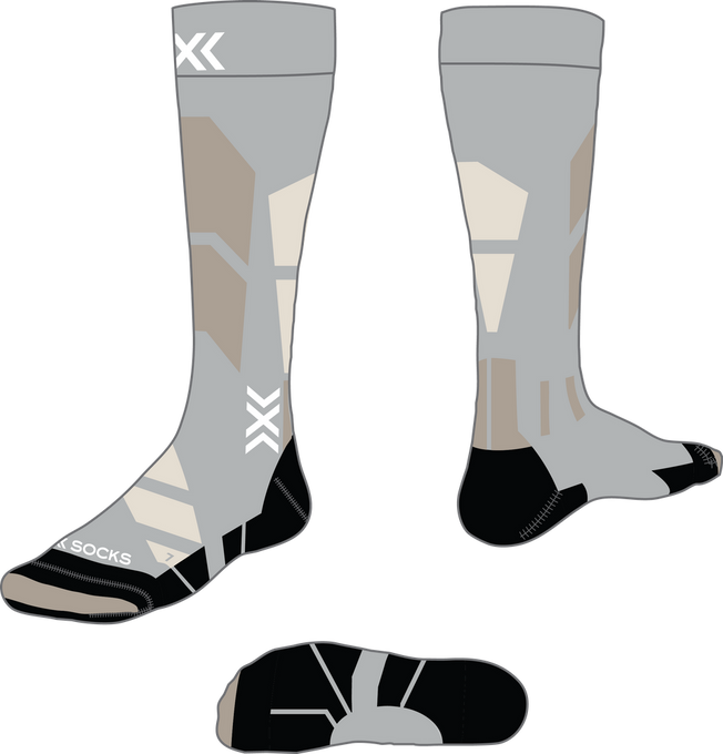 X-Socks Ski Perform Merino OTC Seal Grey/Light Sand - 2024/25
