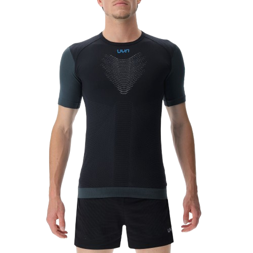 Tricou de alergare UYN Man Running PB42 OW Shirt SH_SL Black Beauty/Iron Gate