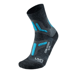 Șosete de exterior UYN Lady Trekking 2in Merino Socks Mid Grey/Turquise