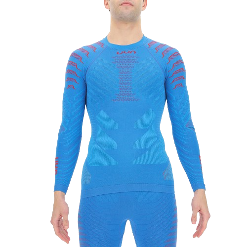 UYN Man Resilyon UYN Man Resilyon UW Shirt LG SL Round Neck Blue/Red - 2024/25
