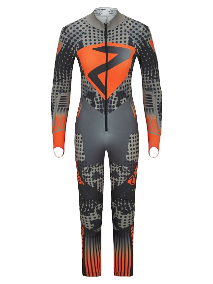 Costum de schi Ziener RCE Racesuit Black Foggy Print Orange Pop - 2024/25