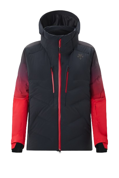 Jachetă izolată Descente Hybrid Down Jacket Black Electric Red - 2024/25