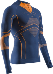 Cămașă termică X-bionic Energy Accumulator Light Shirt LS 1/2 Zip Men Marine/Orange - 2024/25