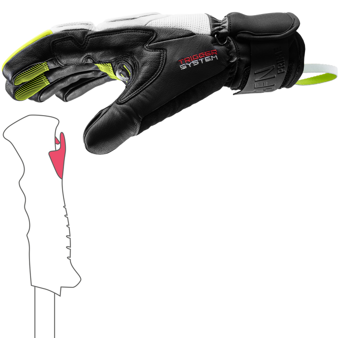 Mănuși LEKI Griffin Prime 3D White/Neon - 2025/26