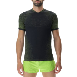 Tricou de alergare UYN Man Running Exceleration OW Shirt SH_SL Black/Lime